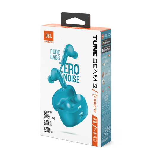 JBL Tune Beam 2 - Turquoise - True Wireless Noise Cancelling Earbuds - Detailshot 15